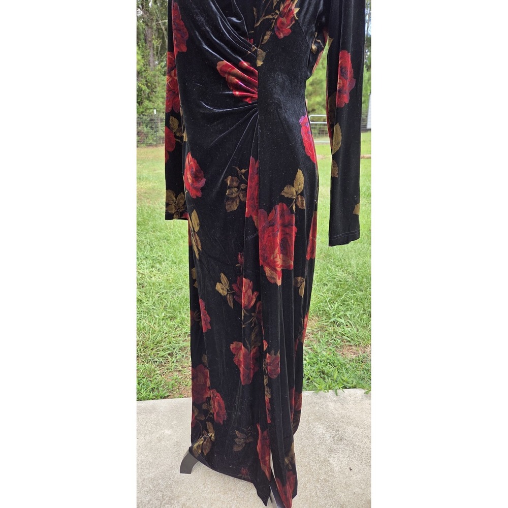 Vintage Robbie Bee Floral Velvet 14 Dress,Dark Romantic, Gothic,